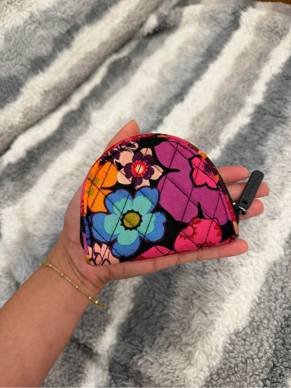 Vera Bradley Quilted Coin Purse / Small Pouch (Floral Fiesta)
